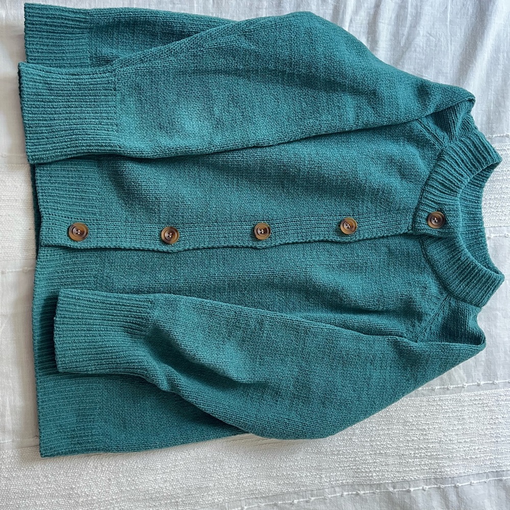 Teal Button-Front Women’s Sweater